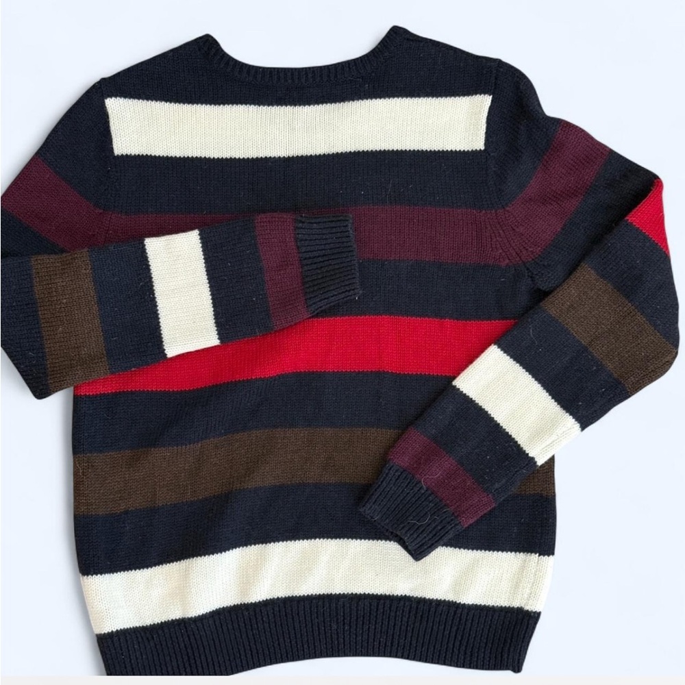 Brooks Brothers Women's Striped Merino Wool Crew Neck Sweater M Old Money Preppy - Picture 2 of 7